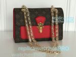 Grade Copy L---V All Steel Chain Red&Brown Shoulder Bag